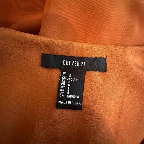 Forever21 Long Sleeve Rust Orange Tiered Maxi Dress - Picture 3 of 6